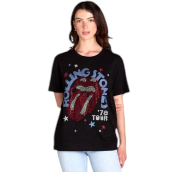 073 NWT The Rolling Stones Rhinestone T-shirt - Picture 3 of 12